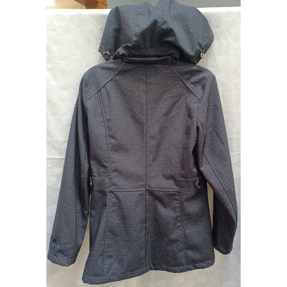 ZEROXPOSUR SOFT SHELL HOODED GRAY WINTER JACKET FAUX FUR LINED WOMENS MED. - Picture 2 of 11
